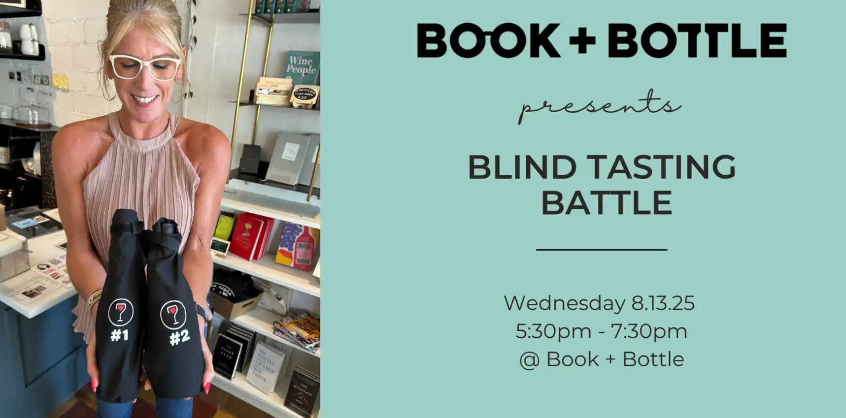 book + bottle blind tasting battle in st pete florida flyer