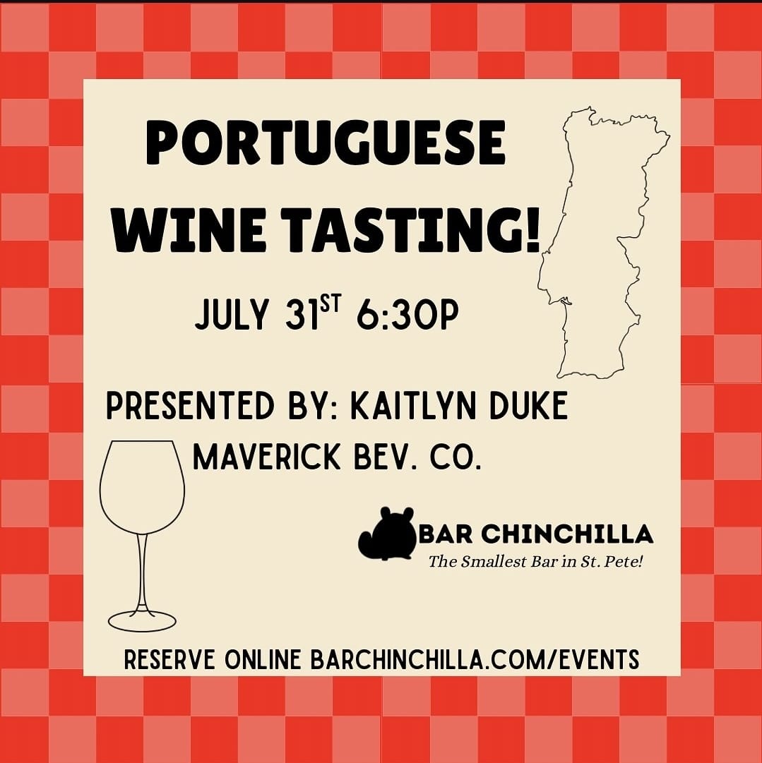 Portuguese wine tasting at bar chinchilla in st pete florida with maverick