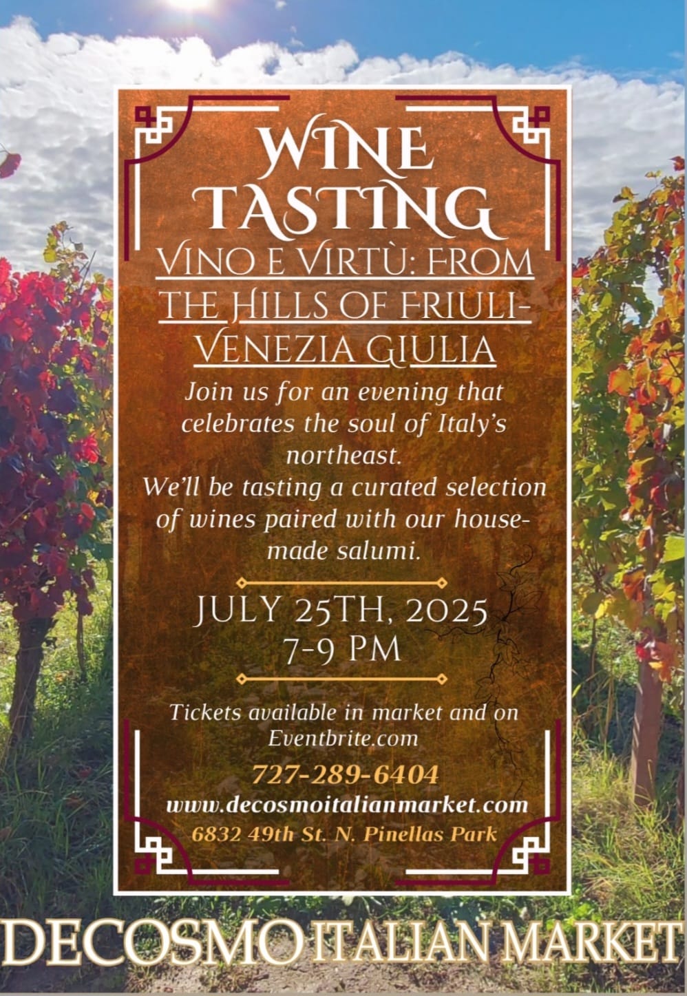 Vino e Virtù: From the Hills of Friuli-Venezia Giulia tasting