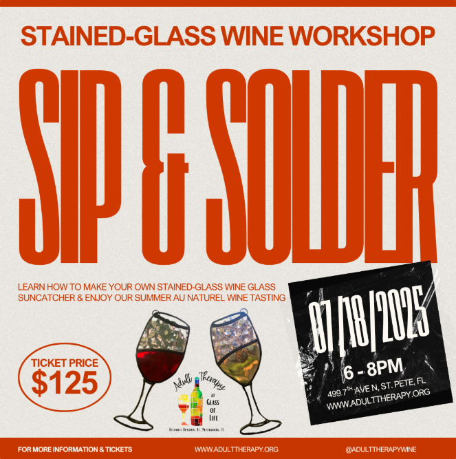 Sip & Solder workshop at Adult Therapy at Glass of Life