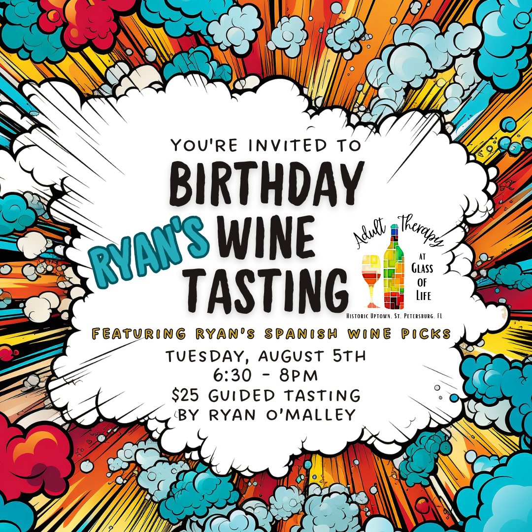 ryan's birthday wine tasting at glass of life adult therapy